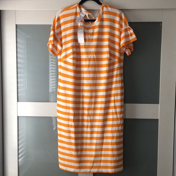 Madeleine Orange striped Dress - Picture 2 of 10